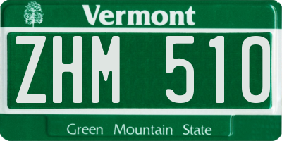 VT license plate ZHM510