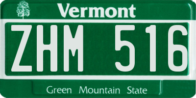 VT license plate ZHM516