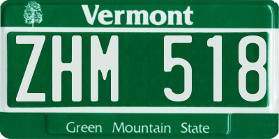 VT license plate ZHM518
