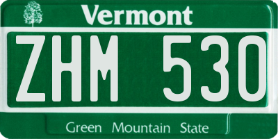 VT license plate ZHM530