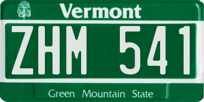 VT license plate ZHM541