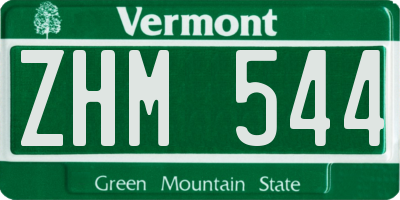 VT license plate ZHM544