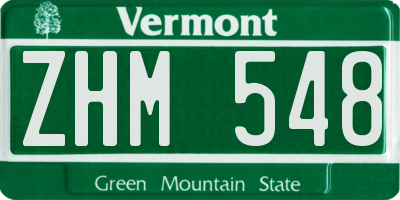 VT license plate ZHM548