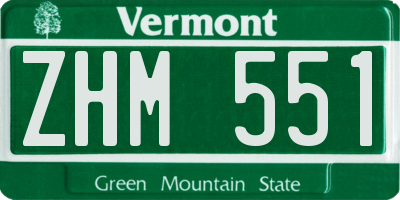VT license plate ZHM551