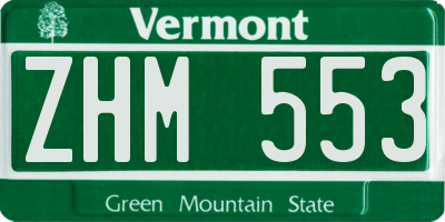 VT license plate ZHM553