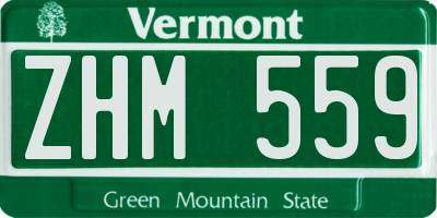 VT license plate ZHM559