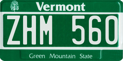 VT license plate ZHM560