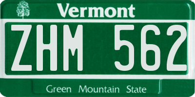VT license plate ZHM562