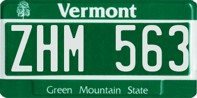 VT license plate ZHM563