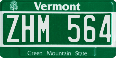 VT license plate ZHM564