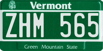 VT license plate ZHM565