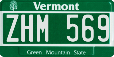 VT license plate ZHM569