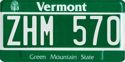 VT license plate ZHM570