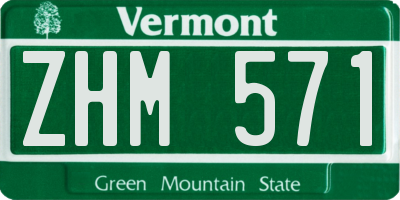 VT license plate ZHM571