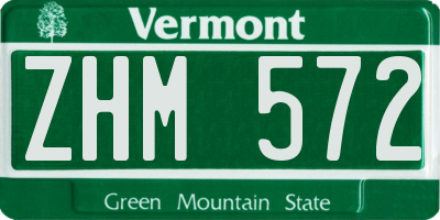 VT license plate ZHM572