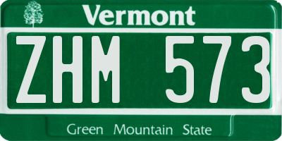 VT license plate ZHM573