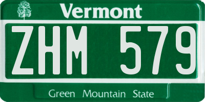 VT license plate ZHM579