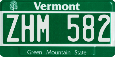 VT license plate ZHM582