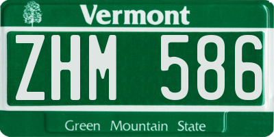 VT license plate ZHM586