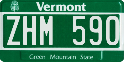 VT license plate ZHM590