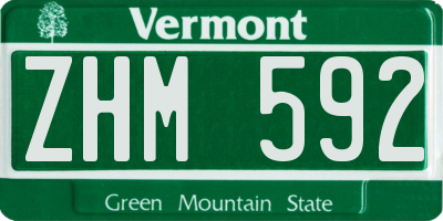 VT license plate ZHM592