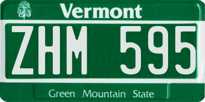 VT license plate ZHM595