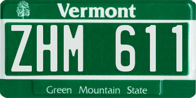 VT license plate ZHM611