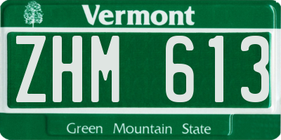 VT license plate ZHM613