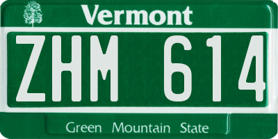 VT license plate ZHM614