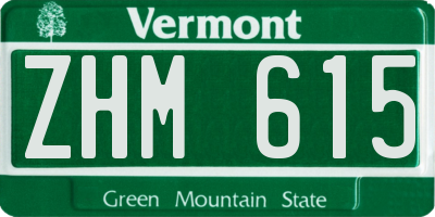 VT license plate ZHM615