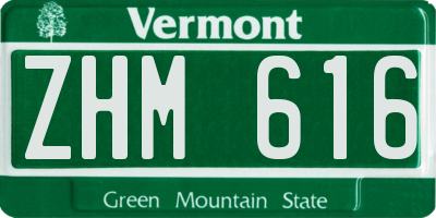 VT license plate ZHM616