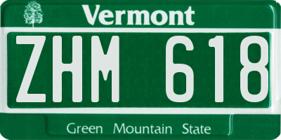 VT license plate ZHM618