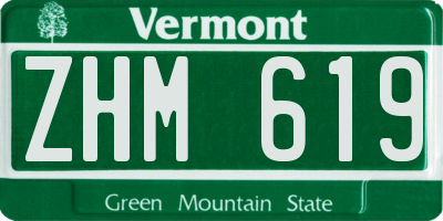 VT license plate ZHM619