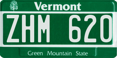 VT license plate ZHM620
