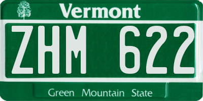 VT license plate ZHM622