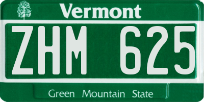 VT license plate ZHM625