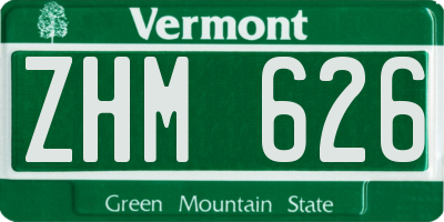 VT license plate ZHM626