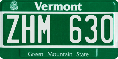 VT license plate ZHM630