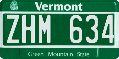 VT license plate ZHM634