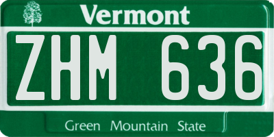 VT license plate ZHM636