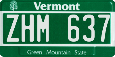 VT license plate ZHM637