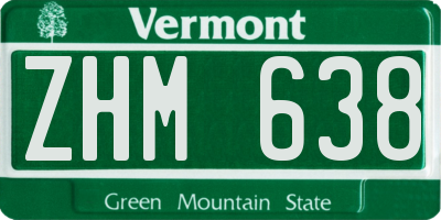 VT license plate ZHM638