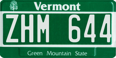 VT license plate ZHM644