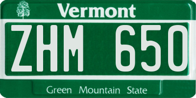 VT license plate ZHM650