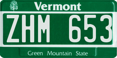 VT license plate ZHM653