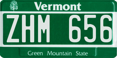 VT license plate ZHM656