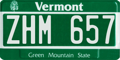 VT license plate ZHM657