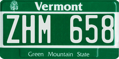 VT license plate ZHM658