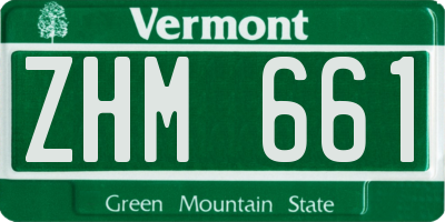VT license plate ZHM661