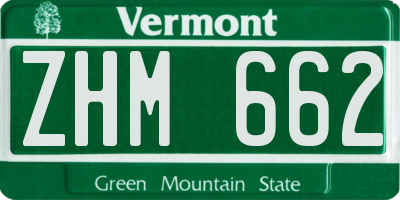 VT license plate ZHM662